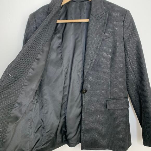 ATM Anthony Thomas Mejillo Black Metallic Sparkle Schoolboy Blazer Jacket Size 6 - Picture 12 of 16